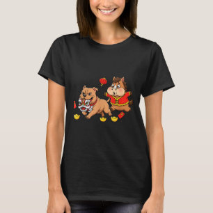 Chinese Horse Pitbull Funny Kids Mens Womens Happy T-Shirt