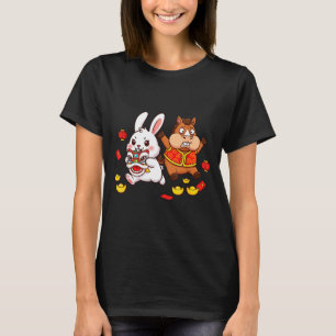Chinese Horse Rabbit Funny Kids Mens Womens Happy T-Shirt