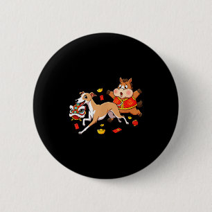 Chinese Horse Whippet Funny Kids Mens Womens Happy 6 Cm Round Badge
