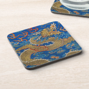 Chinese Imperial Golden Dragon Lunar New Year Coaster