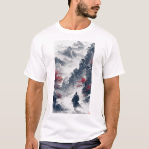 Chinese Ink Painting Style Figure T-Shirt