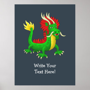 Chinese Jade Dragon Poster