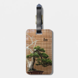 Chinese Juniper Bonsai Tree Photo Name Luggage Tag