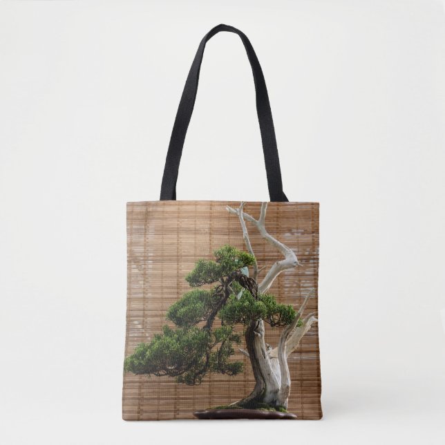 Chinese Juniper Bonsai Tree Tote Bag (Front)