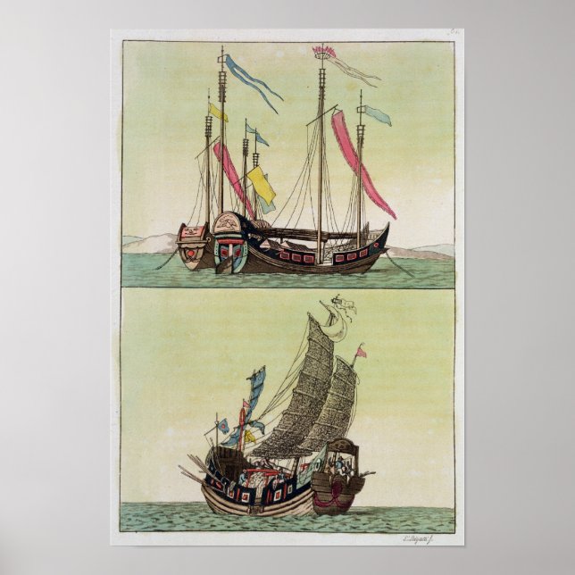 Chinese Junk, illustration Poster (Front)