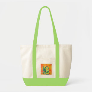 Chinese Junk Sails at Sunrise Orange And Green Tote Bag