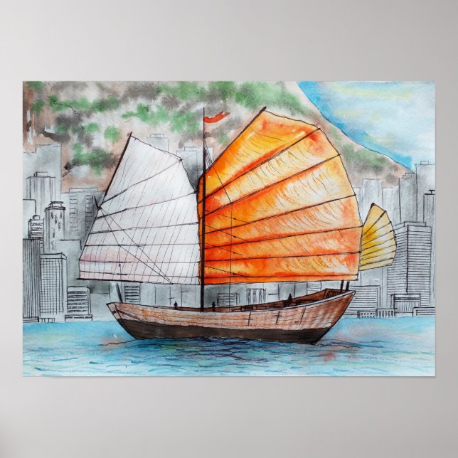Chinese Junk Ship Poster (Front)