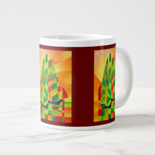 Chinese Junks, Sunset, Sails and Shadows Bold Large Coffee Mug