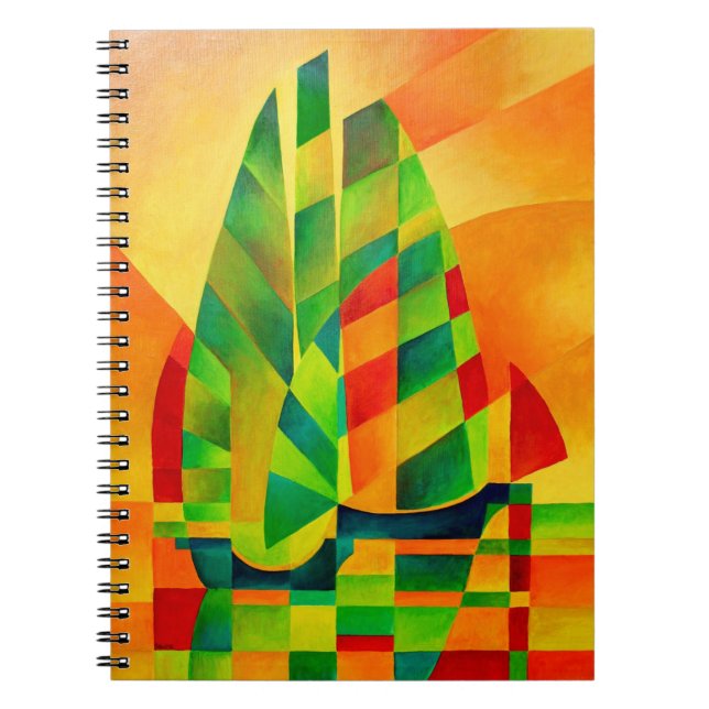 Chinese Junks, Sunset, Sails and Shadows Bold  Notebook (Front)