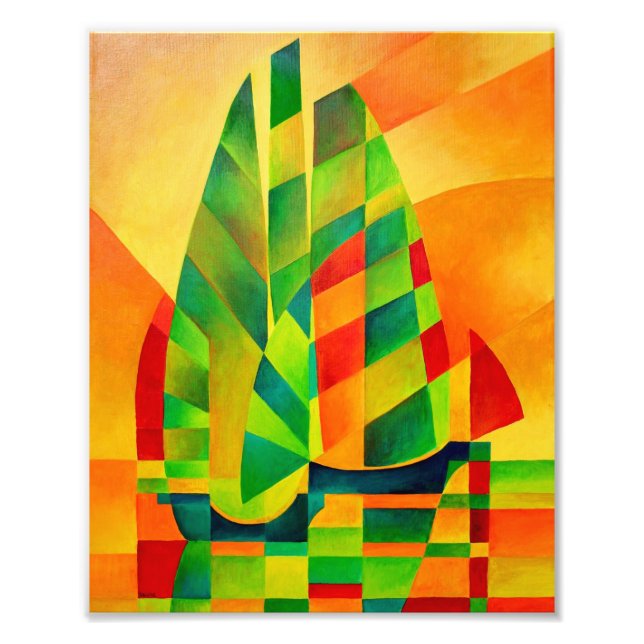 Chinese Junks, Sunset, Sails and Shadows Bold  Photo Print (Front)