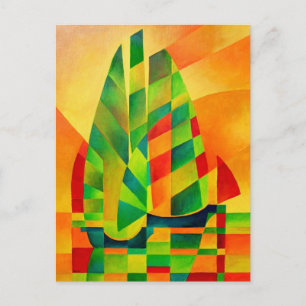 Chinese Junks, Sunset, Sails and Shadows Bold  Postcard