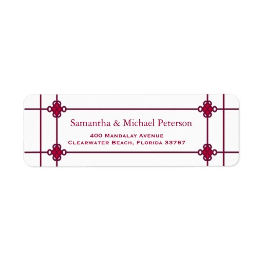 Chinese Knots Wedding Address Return Address Label