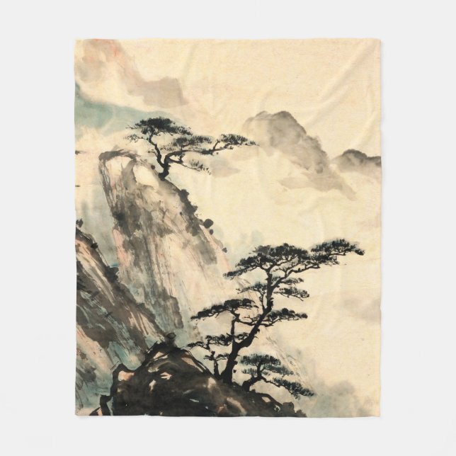 Chinese landscape painting.chinese,painting,japane fleece blanket (Front)