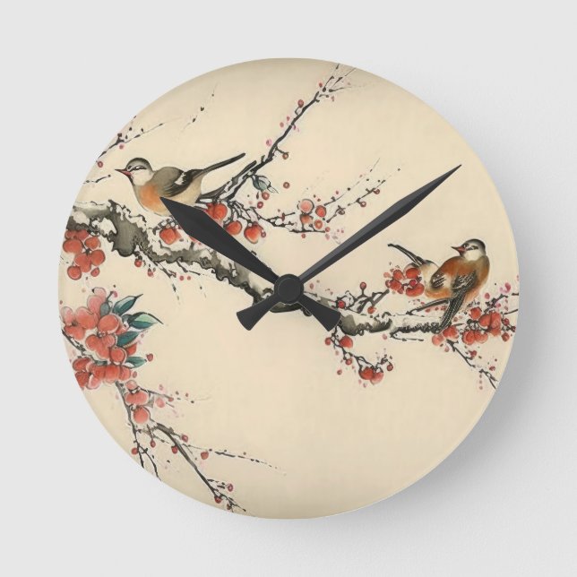 Chinese landscape painting round clock (Front)