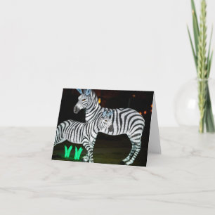 Chinese Lantern Art Zebra Note Note Card