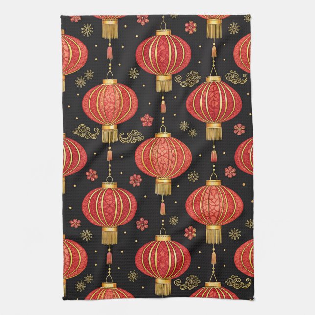 Chinese Lantern Festival (3) Tea Towel (Vertical)