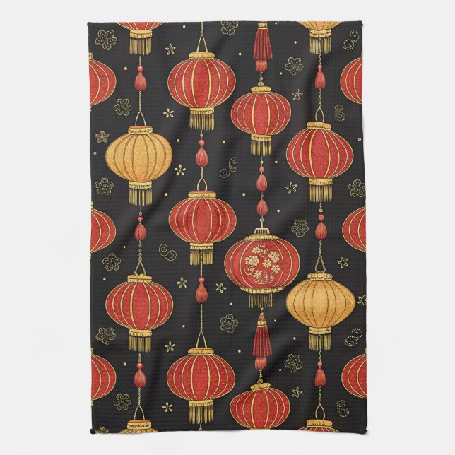 Chinese Lantern Festival (6) Tea Towel (Vertical)