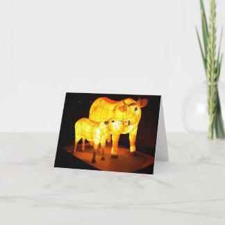 Chinese Lantern Festival Cows Notecard