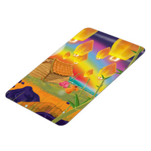 Chinese Lantern on the Beach Magnet