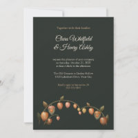 Chinese Lantern Physalis Autumn Wedding Invitation