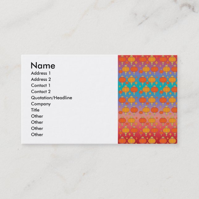 Chinese lanterns business card (Front)