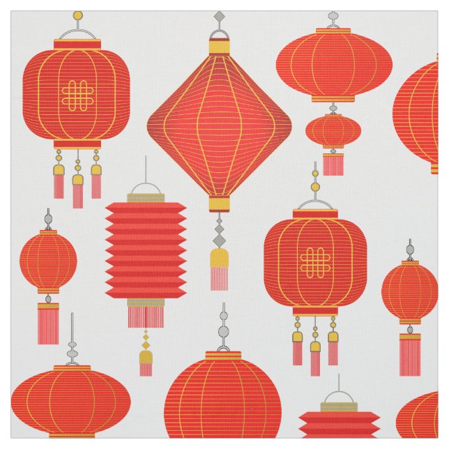 Chinese lanterns  fabric (Swatch)