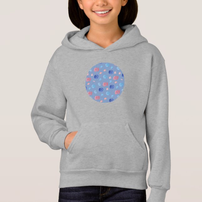 Chinese Lanterns Girls' Pullover Hoodie (Front)