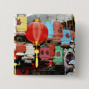 Chinese lanterns in China 15 Cm Square Badge