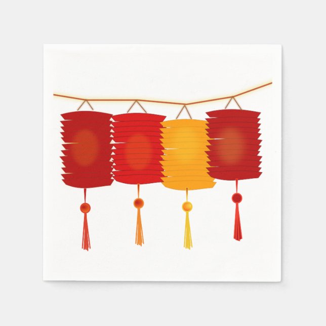 Chinese Lanterns Paper Napkins (Front)