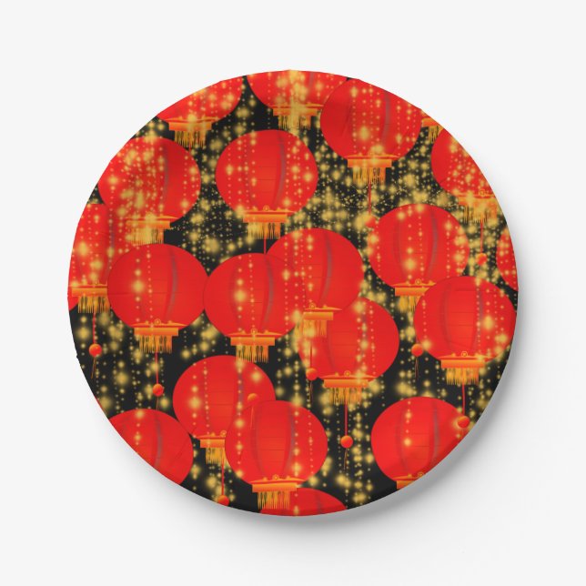 Chinese Lanterns Paper Plate (Front)