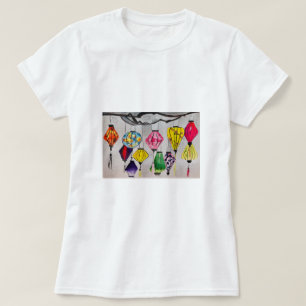 Chinese lanterns watercolor art T-Shirt