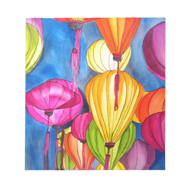 Chinese Lanterns watercolour fine art Notepad (Front)