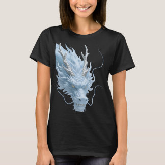 Chinese Light Blue Dragon Art Fantasy Design With T-Shirt