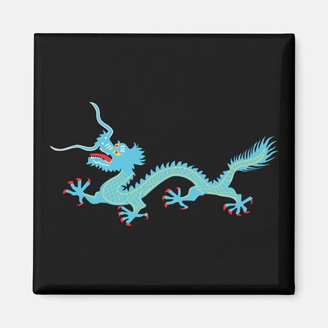 Chinese Light Blue Dragon Magnet (Front)