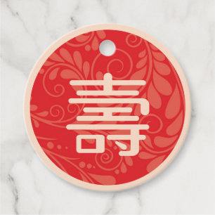 Chinese "Longevity" Birthday favour Tags