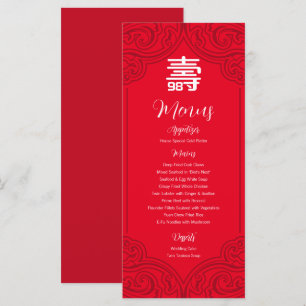 Chinese "Longevity" Birthday Menu (RED)
