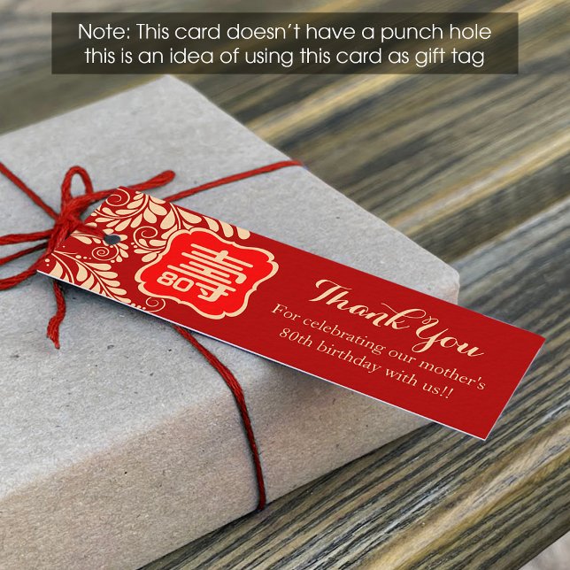 Chinese "Longevity" Birthday Tag (1x3 inch) (Creator Uploaded)