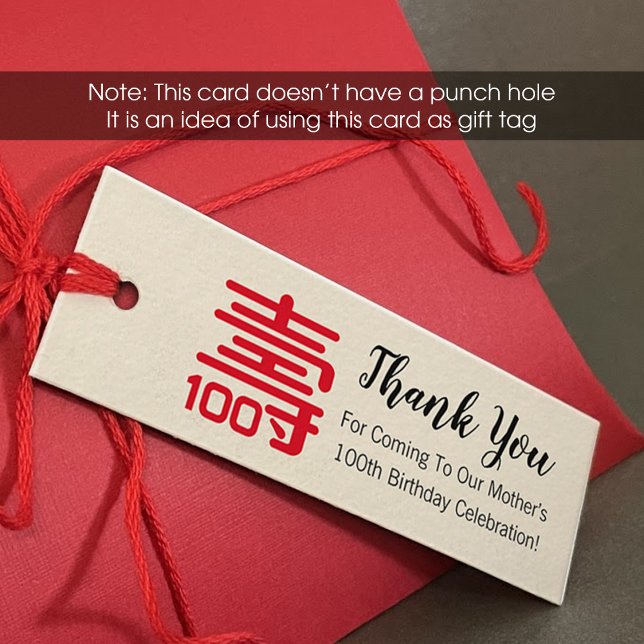 Chinese "Longevity" Birthday Tag (1x3 inch)  (Creator Uploaded)