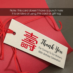 Chinese "Longevity" Birthday Tag (1x3 inch)
