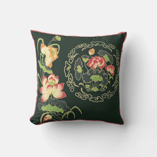 Chinese Lotus Flower Pillow (Front)