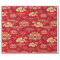 Chinese Lotus Oriental Asian Red Floral Pattern
