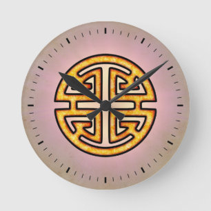 Chinese Lu Symbol Round Clock