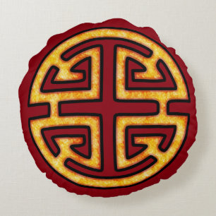 Chinese Lu Symbol Round Cushion