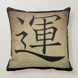 Chinese LUCK Symbol Asian Theme Square Cushion