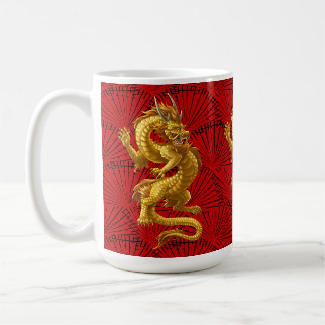 Chinese Lucky Gold Dragon Mug (Left)