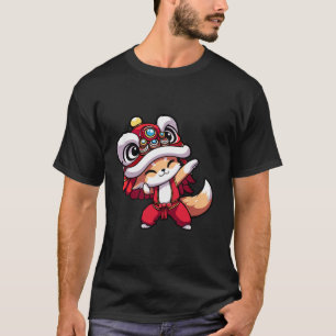 Chinese Lunar New Year 2025 Dabbing Fox Lion Dance T-Shirt