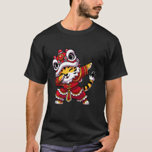 Chinese Lunar New Year 2025 Dabbing Tiger Lion Dan T-Shirt