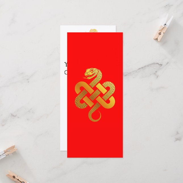 Chinese Lunar New Year 2025 Gold SNAKE 中国传统新年 Red (Front/Back In Situ)