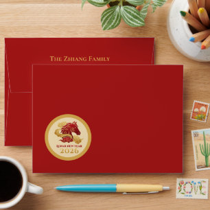 Chinese Lunar New Year 2026 Horse Red and Gold Envelope