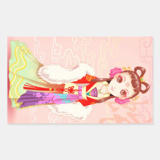 Chinese Lunar New Year Cute Festival Girl Sticker